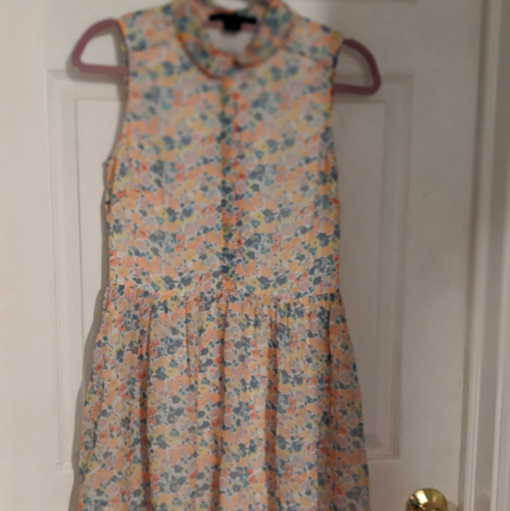 French Connection Flowy Button-Up Sleeveless Dress - image 1